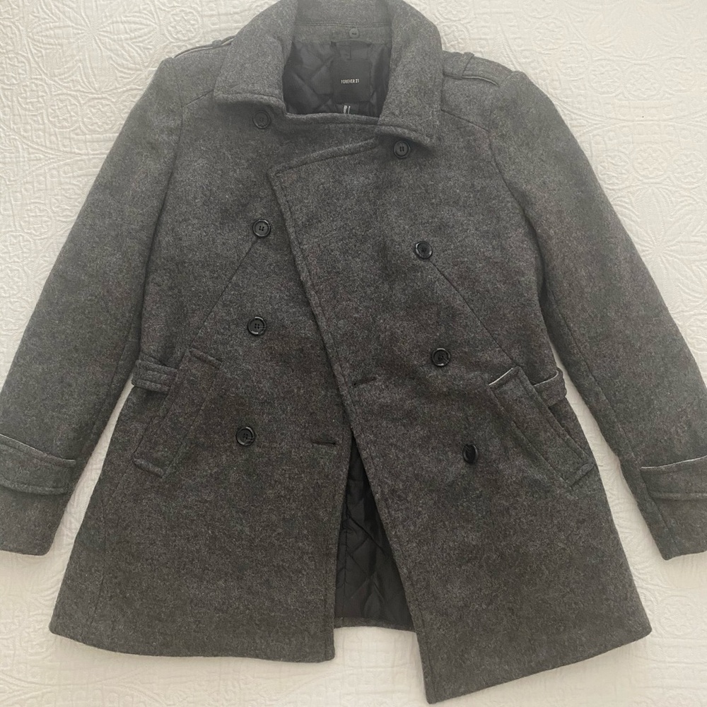 Forever 21 Gray Peacoat